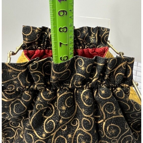 Handmade Celestial Handbag/Kiss Closure/Removable Strap Black/Gold Fairy Grunge - Picture 10 of 13